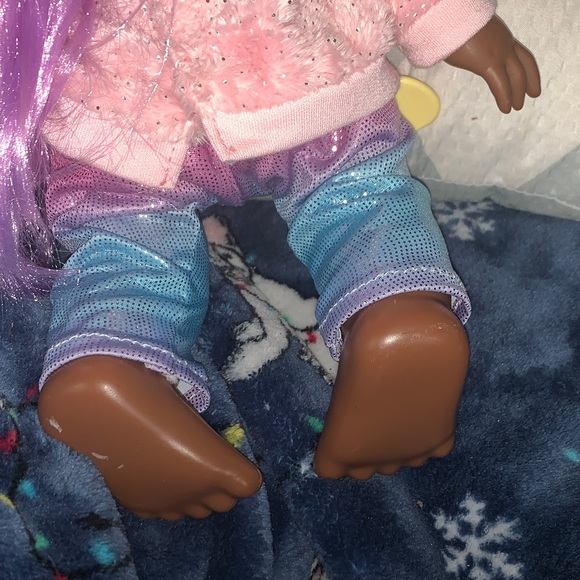Rainbow Hoodie Doll with Pink and Blue Outfit - Picture 4 of 8